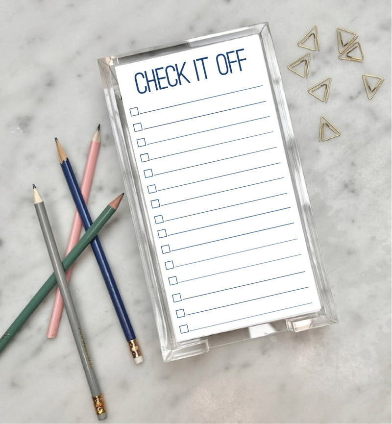 Check It Off Acrylic Memo Tray - Navy