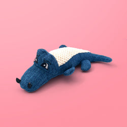 Alligator T-Rex Plush Dog Toy - Blue