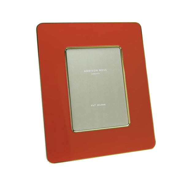 Enamel Studio Photo Frame - Orange & Gold