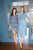 Long Sleeve Tunic Flare Dress - Tropical Block Print