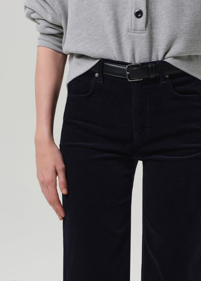 Lyra Wide Leg Crop Corduroy - Navy