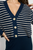 Coastal Cotton Cardigan - Stripe Navy/Almond Heather