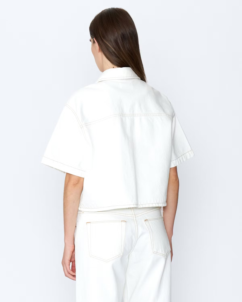 Cara SS Crop Shirt - Natural White