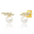 Swarovski Pearl & Cz Modern Studs