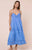 Juliet Dunn Scallop Embroidery V-Neck Poplin Midi Dress - Ocean Blue