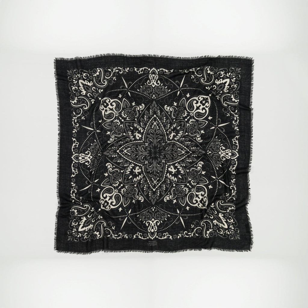 Large Wool & Silk Bandana Scarf