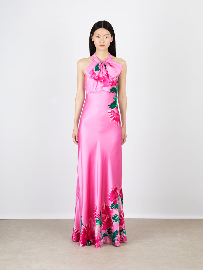 Saloni Suzette Long Dress - Phlox Feather