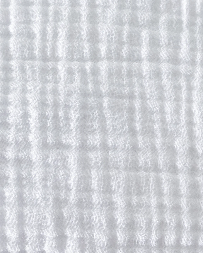 Crinkled Cotton Cuddle Robe - Bright White