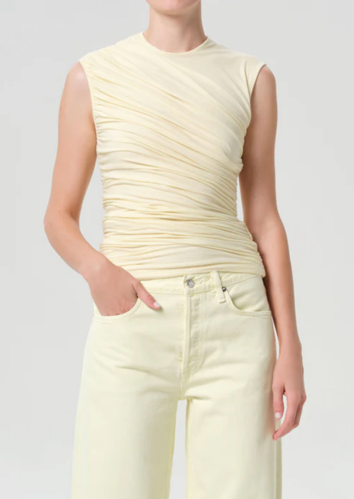 AGOLDE Ester Twist Tank - Lemon Drop