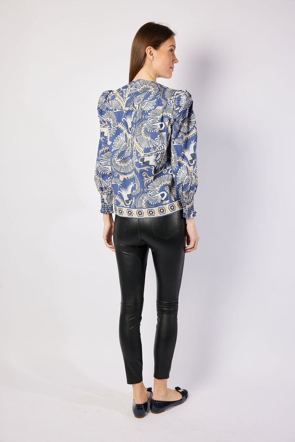 STS x CK Bradley Puff Sleeve Tassel Top - Birds of Paradise
