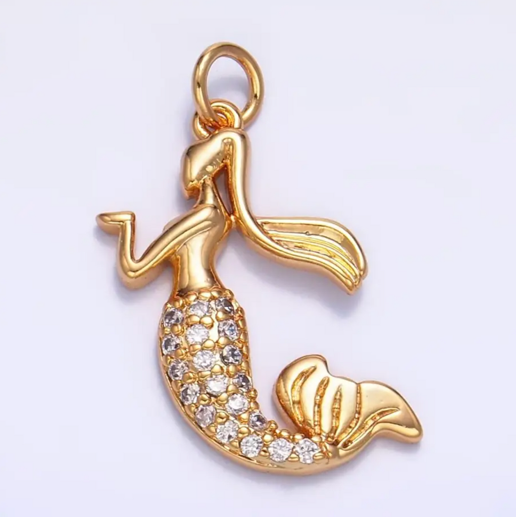 Short Mermaid Paved Cz Pendant