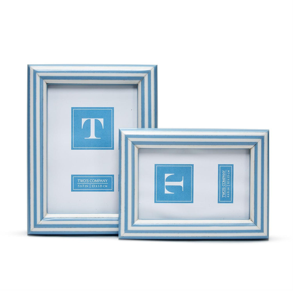 Two's Company Coastal Stripes Picture Frame - Small