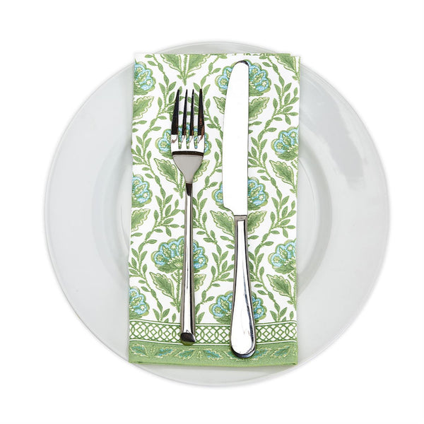 Countryside Floral Pattern Napkin Set - Green