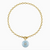 Statement Aquamarine Coin Toggle Necklace