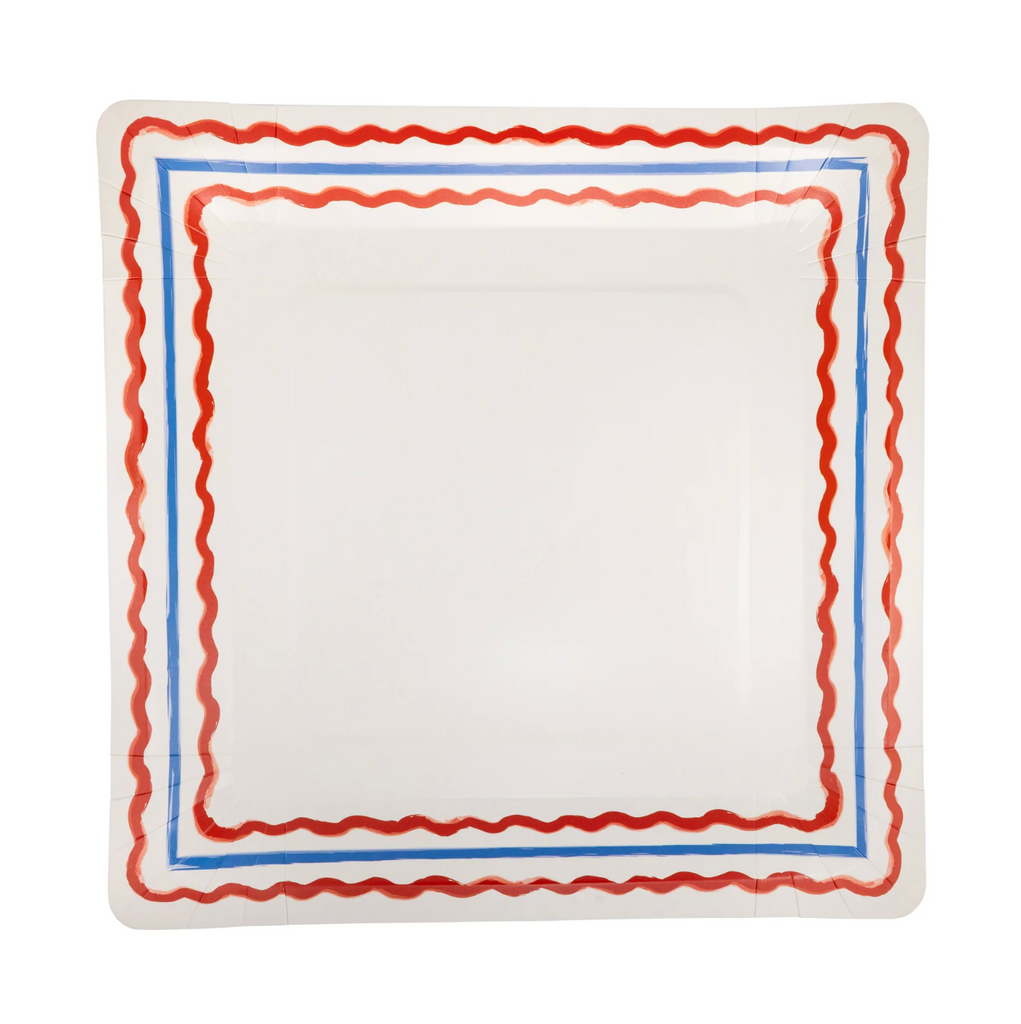 Firecracker Border 11" Square Paper Plates