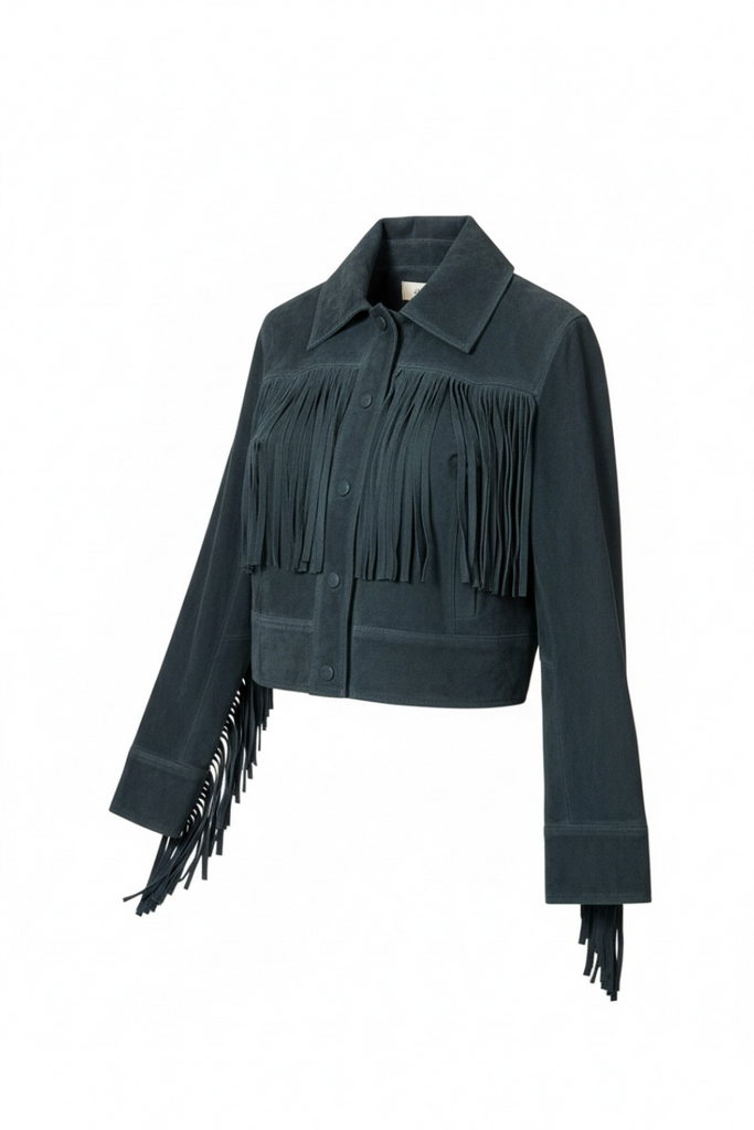 Shania Washed Suede Jacket - Twilight