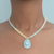 Aquamarine Heishi Sparkle Pendant Necklace