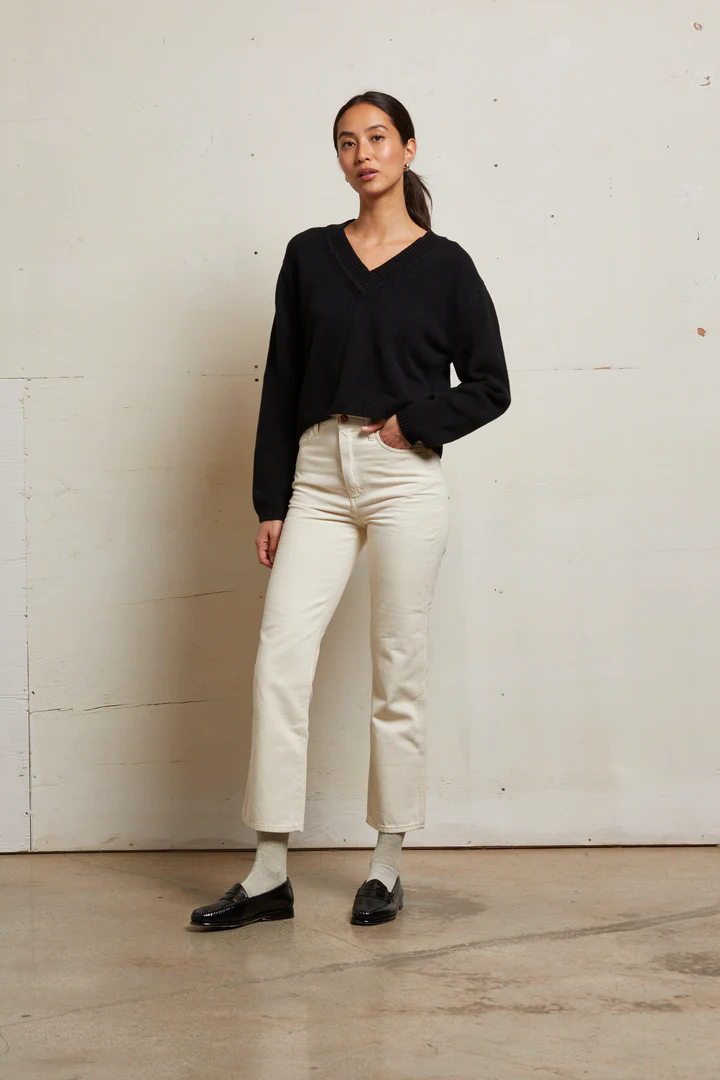 Addie Oversized Cotton V-Neck Sweater