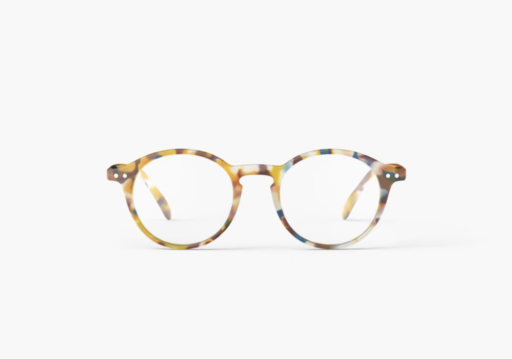 Round tortoiseshell glasses on a white background