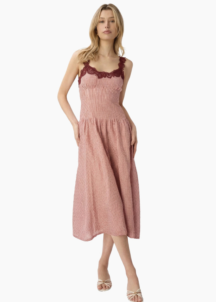 Cami NYC Kairina Midi Dress - Berry Gingham