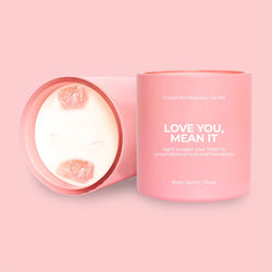 Jill & Ally Crystal Manifestation Candle - Love You, Mean It