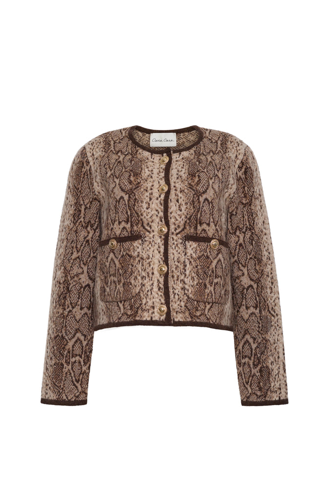 Cara Cara Bristol Cardigan - Oatmeal Snake