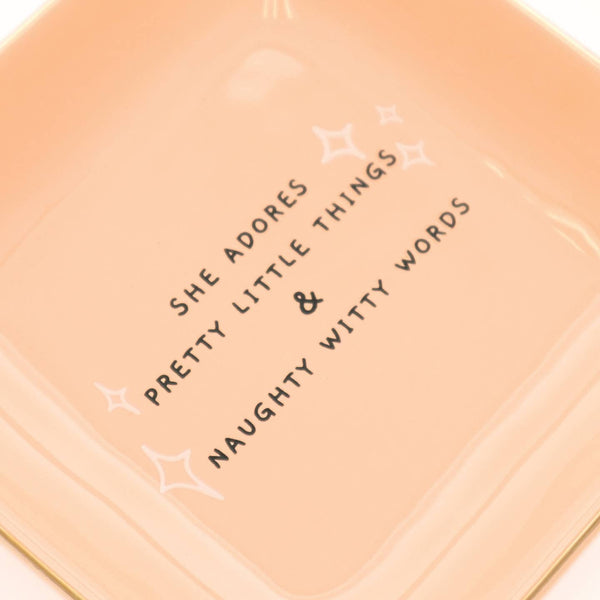 She Adores Pretty Little Things Square Trinket Tray