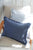 Soft Navy Blue Fringe Linen Pillow - 14 x 20