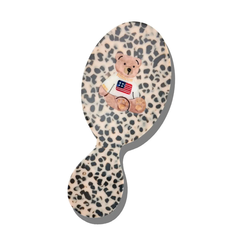 Americana Teddy Handbag Hero Hair Brush - Cream