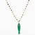Rainbow Fish Charm Necklace - Green/Red