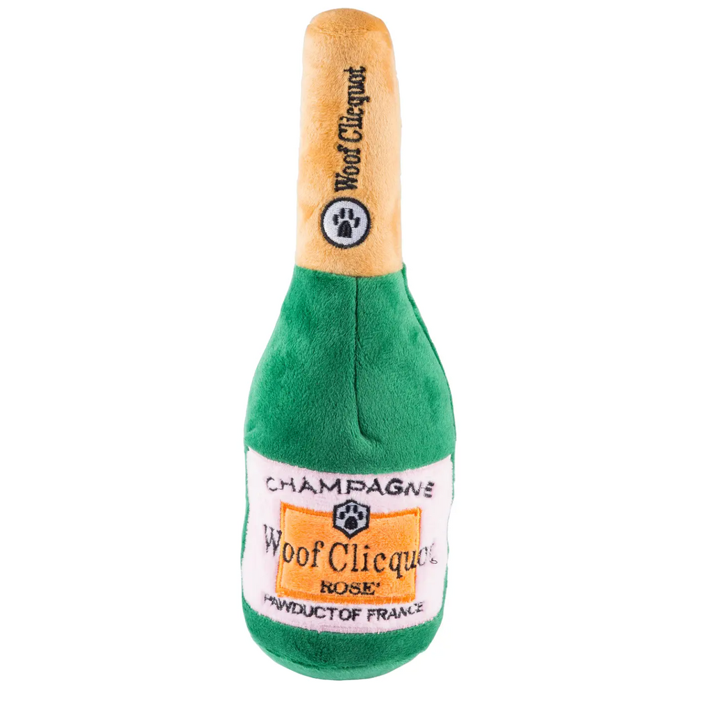 Woof Clicquot Rose' Champagne Bottle Dog Toy - Large