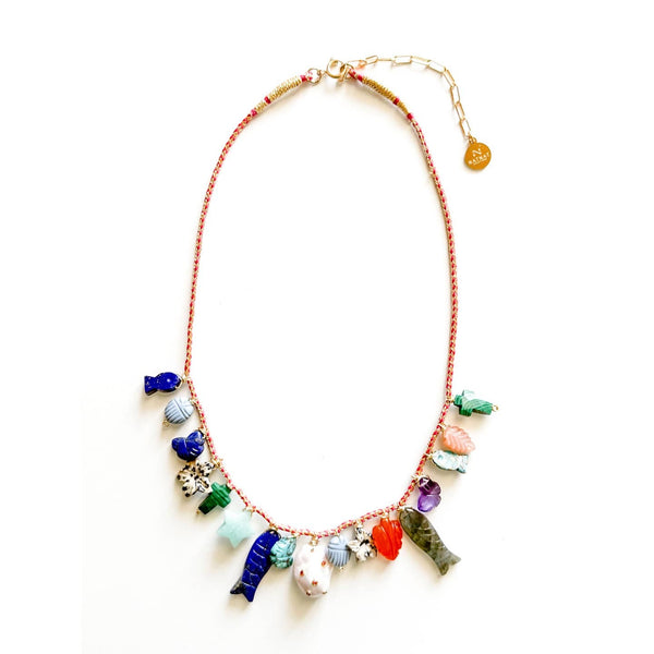 Selene Cord Necklace - Hot Pink
