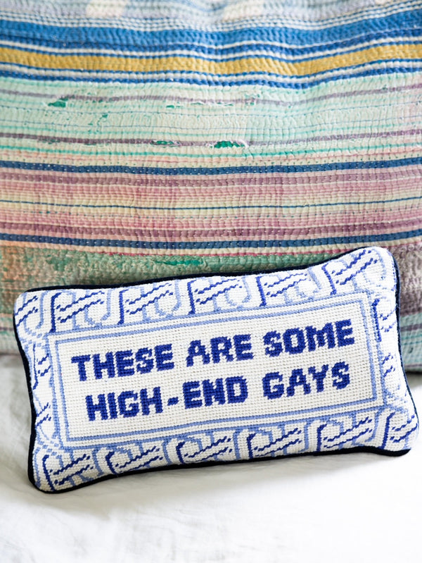 Furbish Studio High-End Gays Needlepoint Pillow
