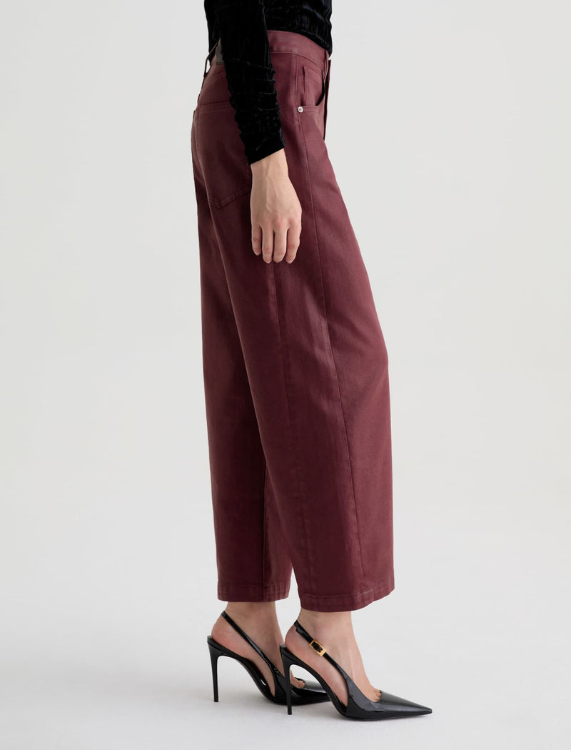 Hattie High-Rise Barrel Crop - Leatherette Winery