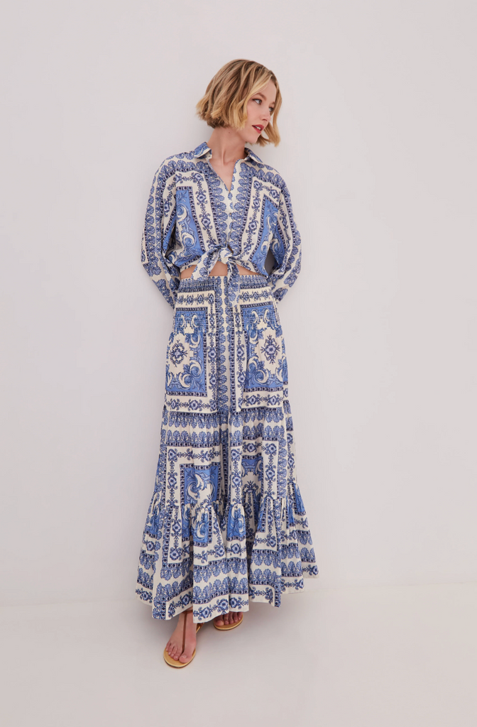 Emilia Skirt - Hudson Scarf Sky