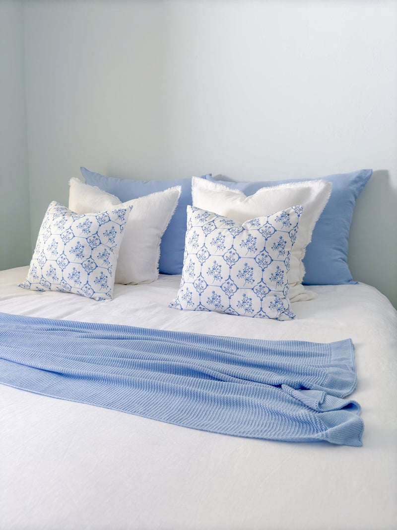 Opulent Bamboo Knit Throw - Coastal Blue