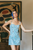 Claudine Mini Dress - Heart Tile Cornflower