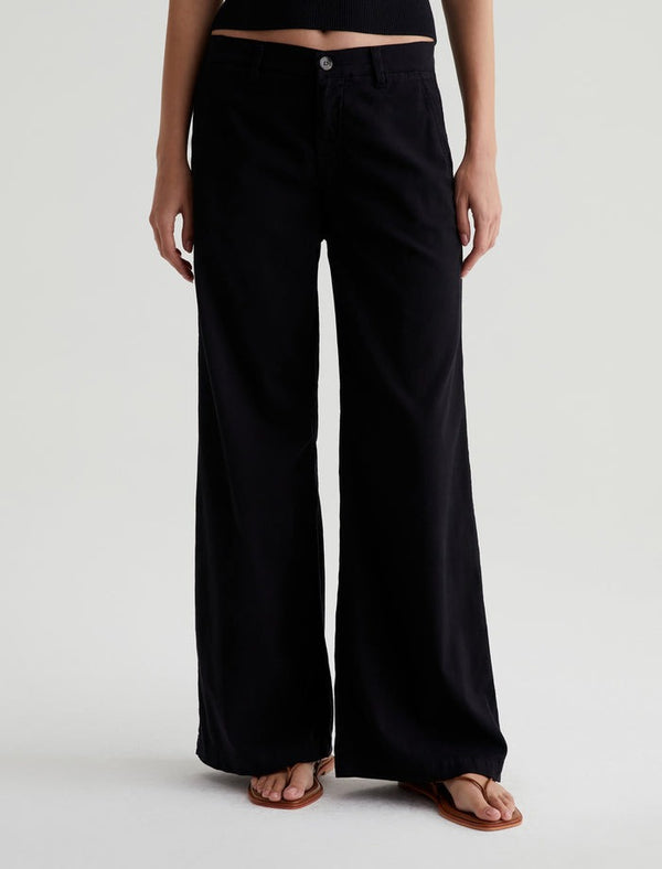 Caden Wide Leg Trouser - Super Black