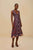 Navy Blue Boho Floral Scarf Midi Dress