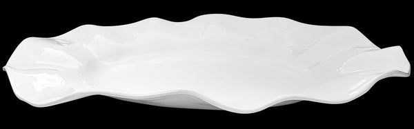Large Wavy Melamine Platter - White