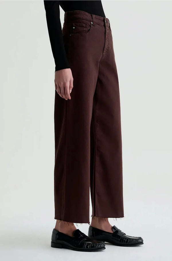 Saige Wide Leg Crop - Coffee Bean
