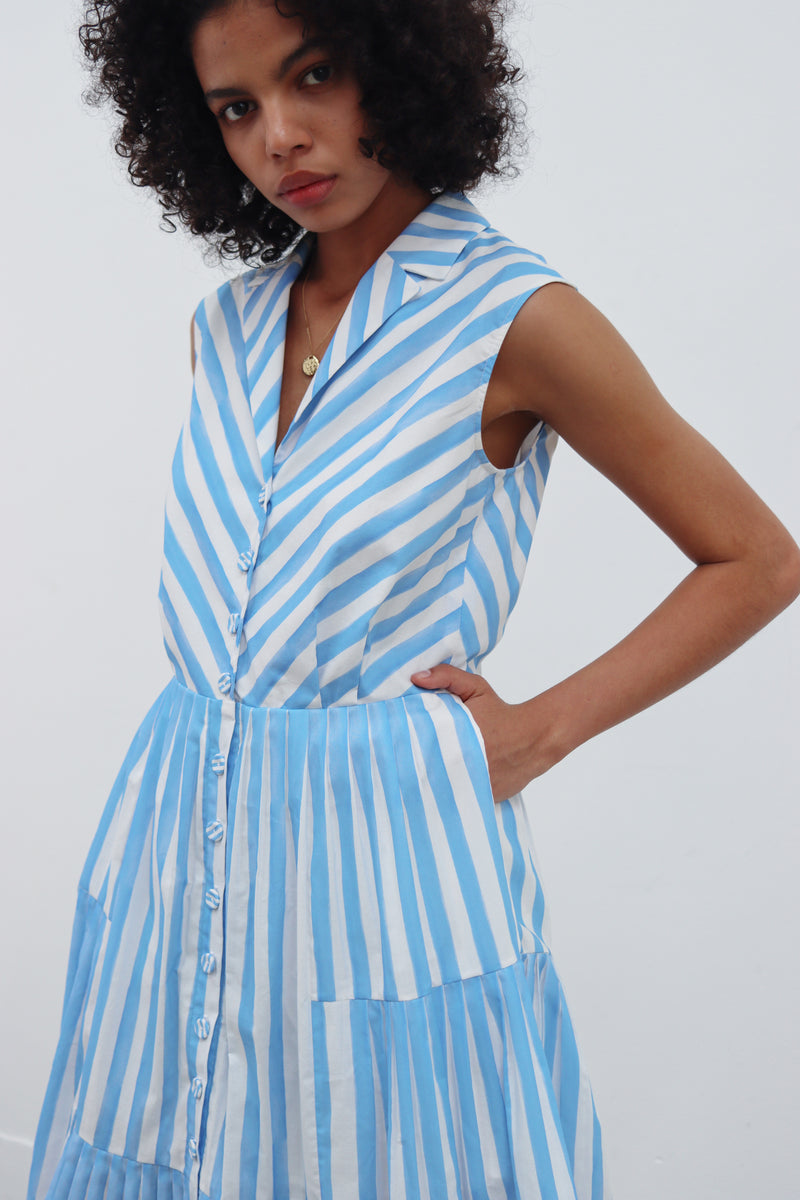 Saloni Arya-B Dress - White Stripe