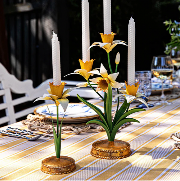 Meadow Walk Daffodil 9" Candlestick - Yellow