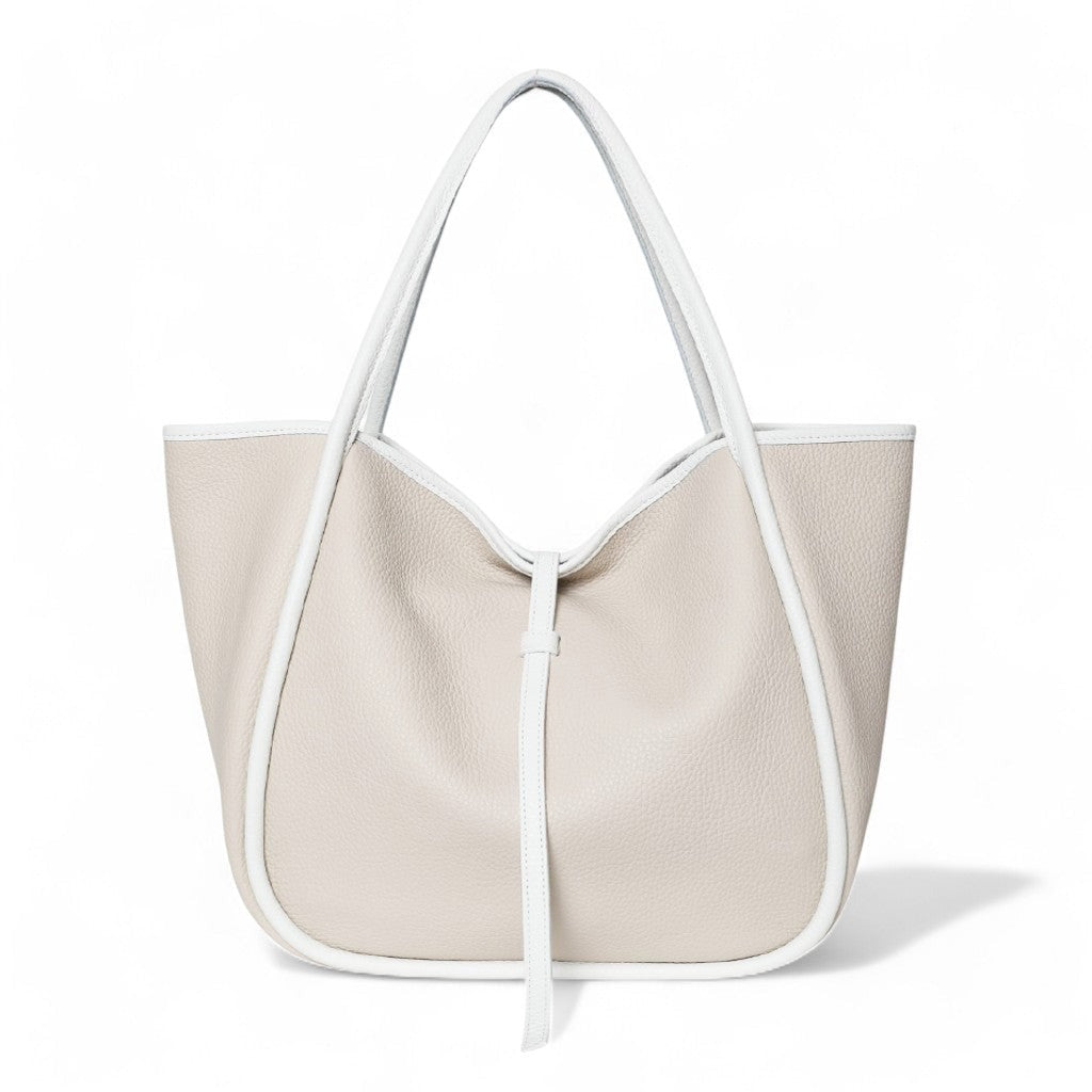 Two Tone Leather Ellis Hobo Tote
