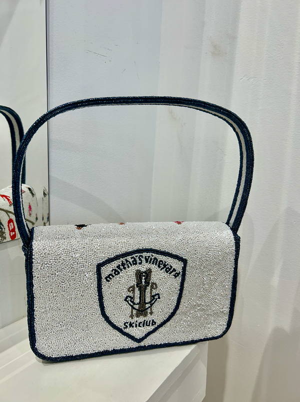 Skier Beaded Handbag