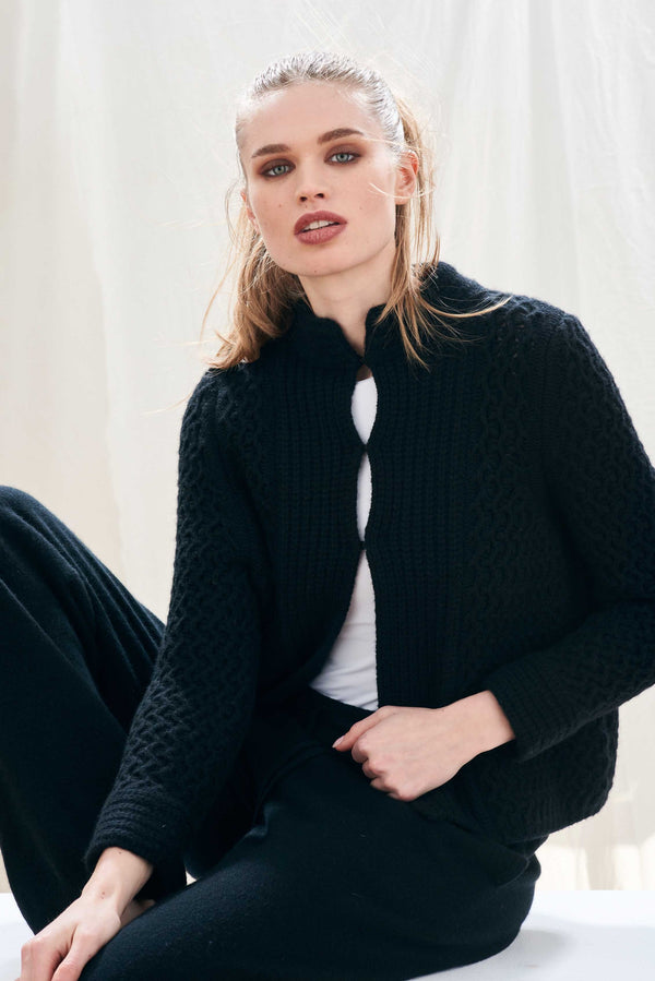 Textured Cardigan - Black