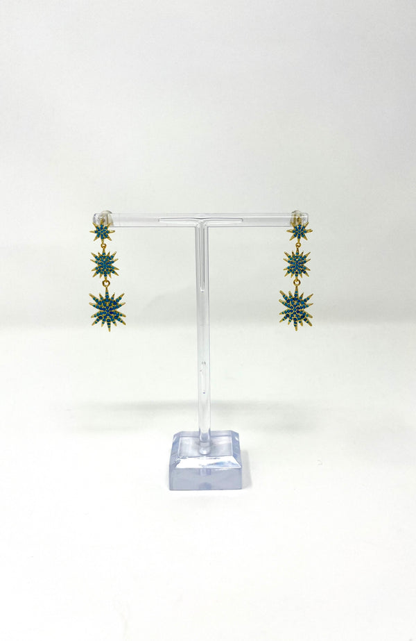 Astra Triple Drop Earrings - Turquoise