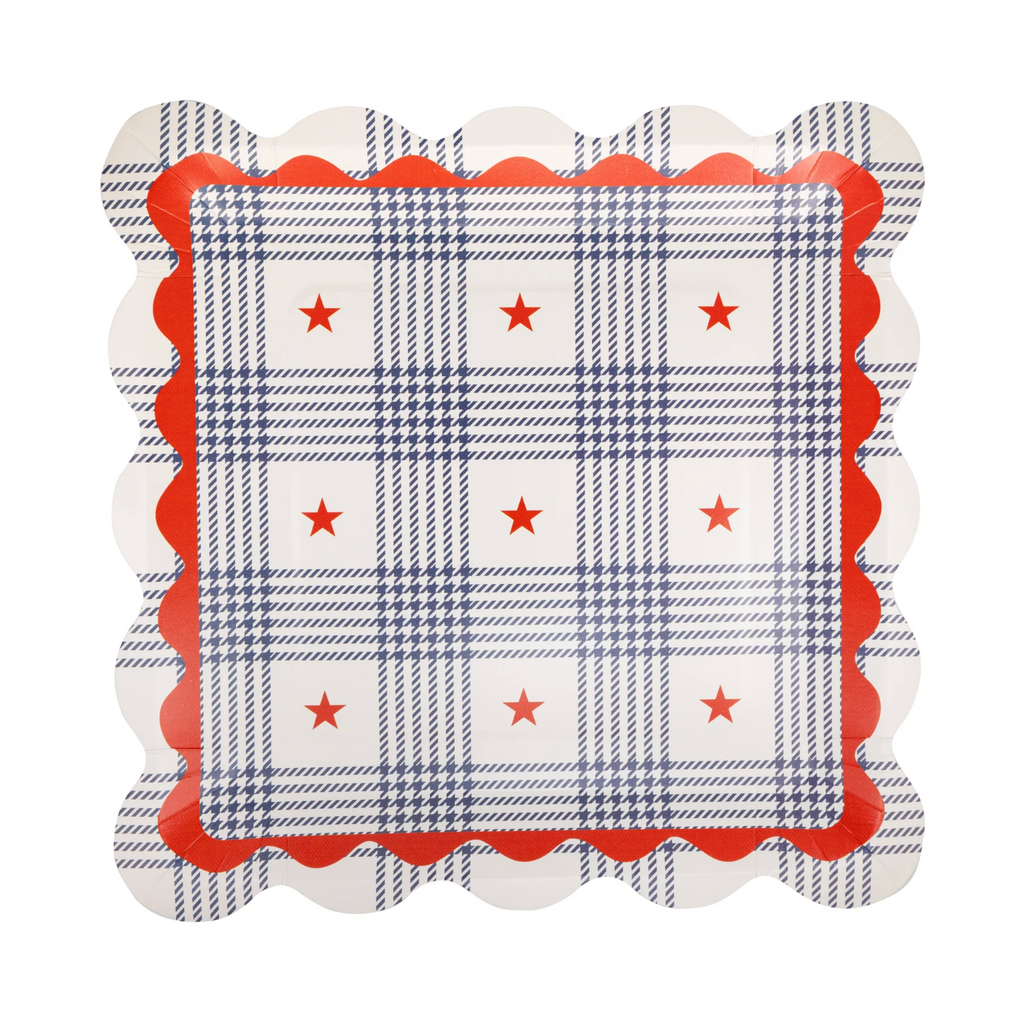 Plaid Stars 11" Paper Plates