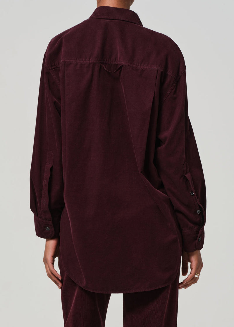 Kayla Corduroy Shirt - Bordeaux