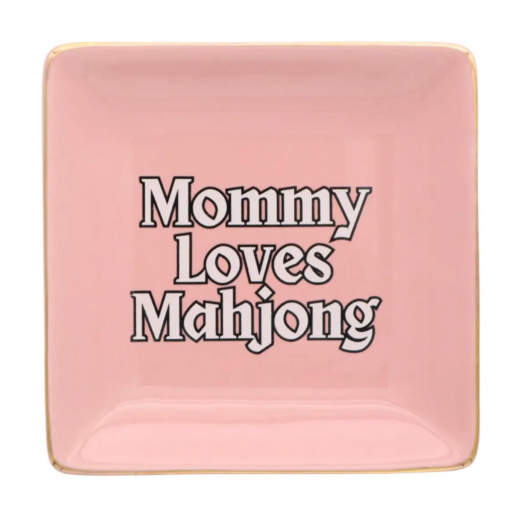 Mommy Loves Mahjong Square Trinket Tray